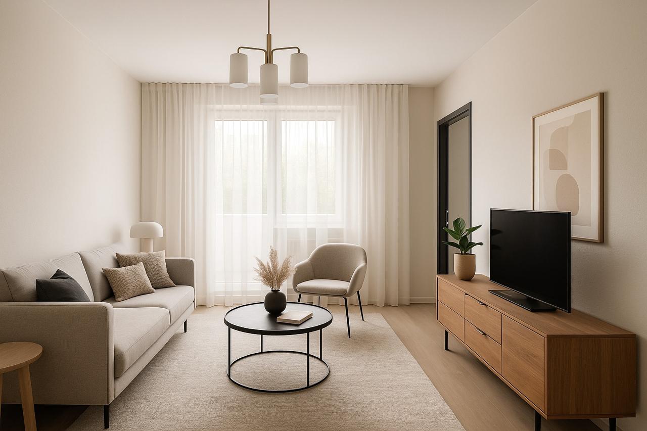 Obývací pokoj - vizualizace po rekonstrukci